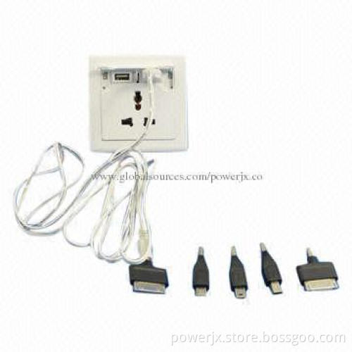 Electric Switch and Socket with 5V/2,100mA Dual USB Port Interface